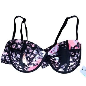 Seafolly Ocean Rose Bustier Top Size US 12 Bikini Swim Lined Padded